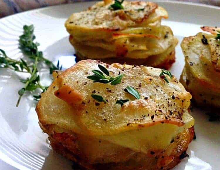 Smoked Gouda Muffin Tin Potato Stacks by A Gouda Life | Muffin Tins are for more than just cupcakes and muffins. You are going to love these muffin tin recipes!