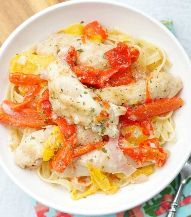 Instant Pot Chicken Scampi on plate