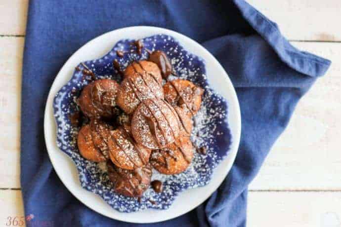 deep fried cookie dough overhead