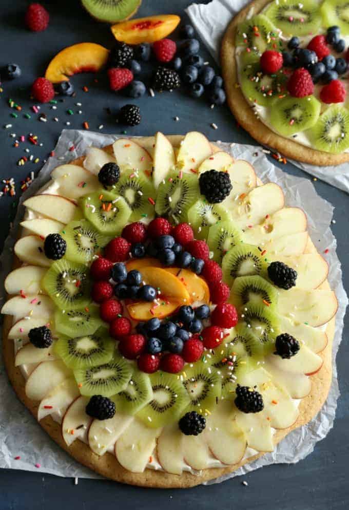 Sugar Cookie Fruit Pizza - fun to make with kids! - Princess Pinky Girl