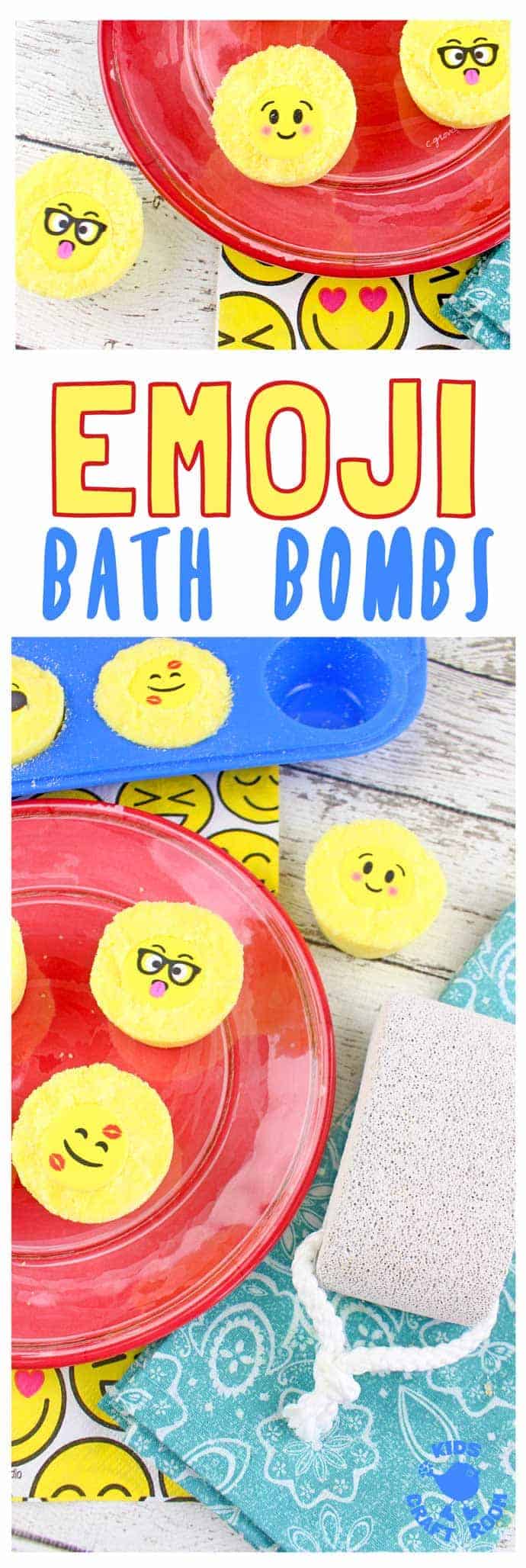 Emoji Bath Bombs by Kids Craft Room | Make Your Own Luxurious Bath Bombs with these 15 Awesome DIY Bath Bomb Recipes