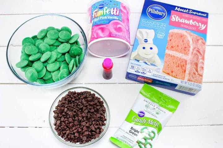 Ingredients needed to make Watermelon Cake Pops