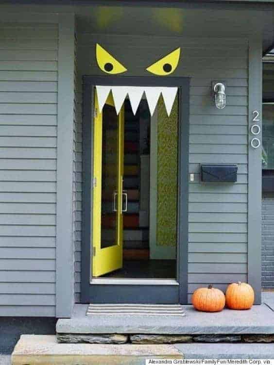 Monster Door via Family Fun Magazine | and other great Halloween Door decorations