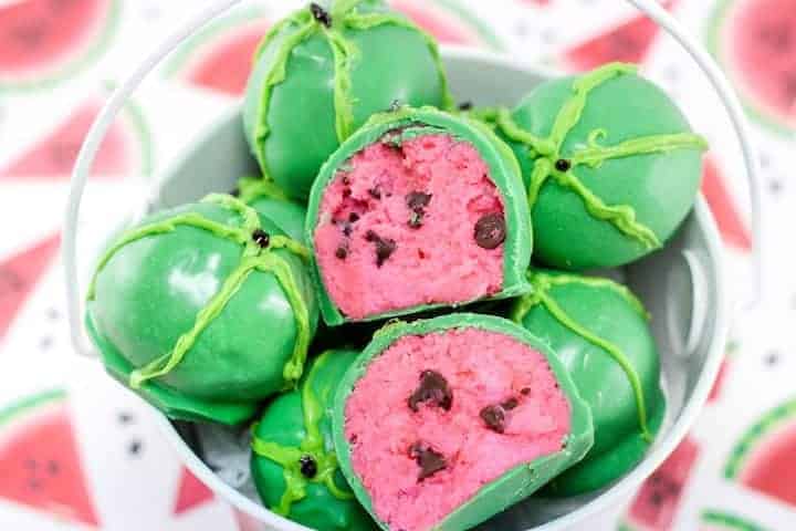These Watermelon Cake Pops are so easy to make and are perfect for a summer party