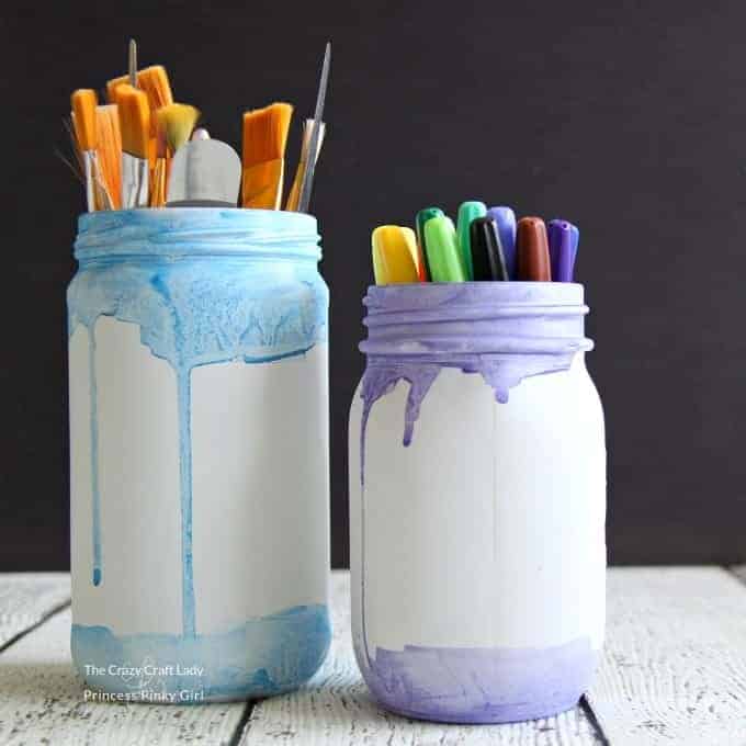 Watercolor Mason Jars store painting supplies in style