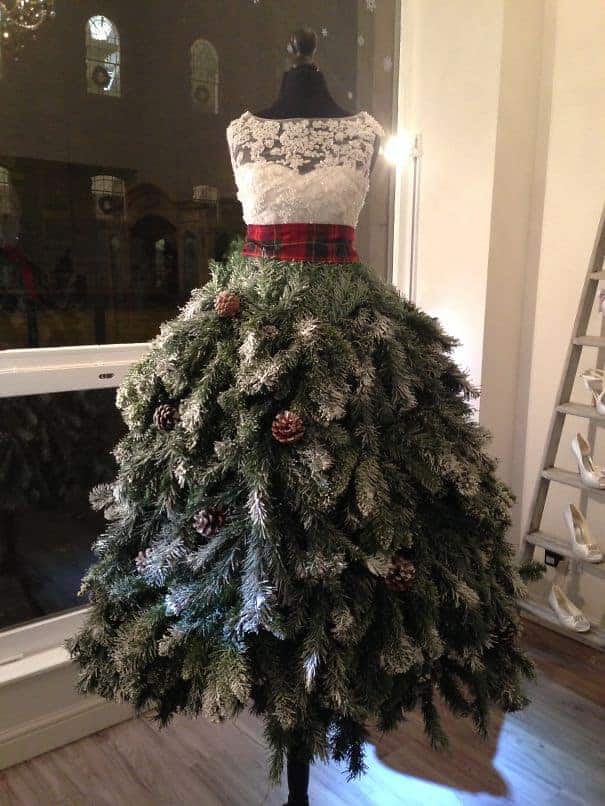 Christmas Tree Dress via Bored Panda and other unique Christmas Tree Decorating Ideas