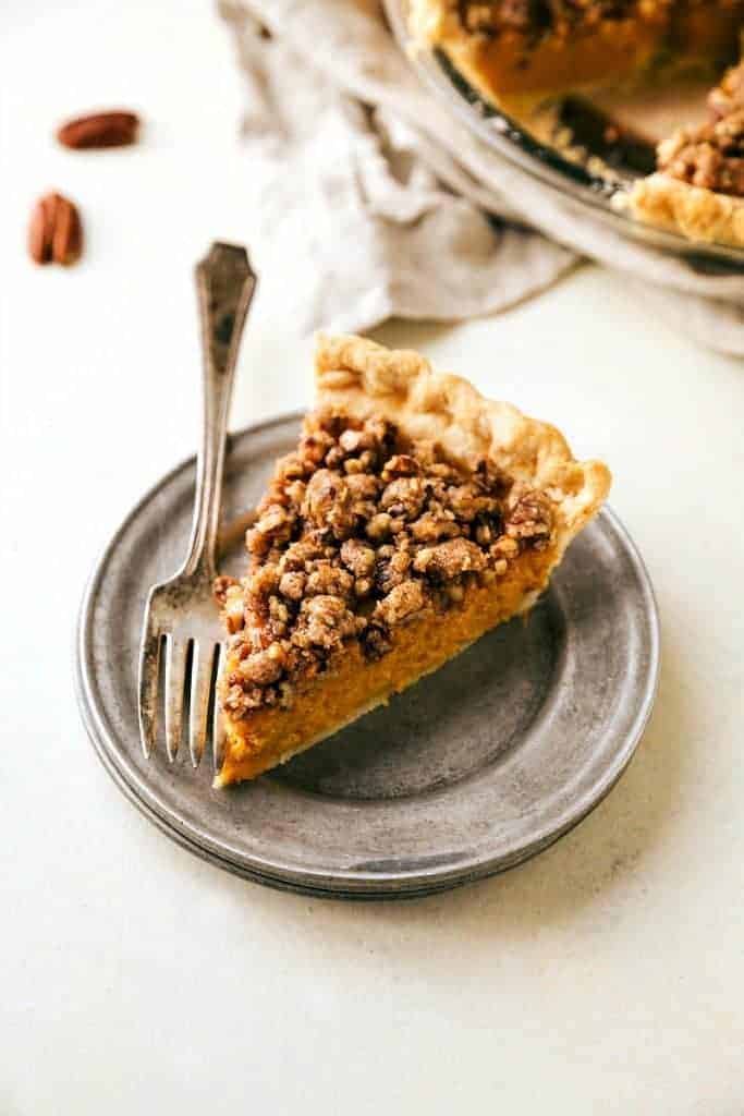 Pecan Streusal Pumpkin Pie by Chelsea's Messy Apron | Delicious Pumpkin Pie Recipes and Pumpkin Pie Flavored Recipes! 
