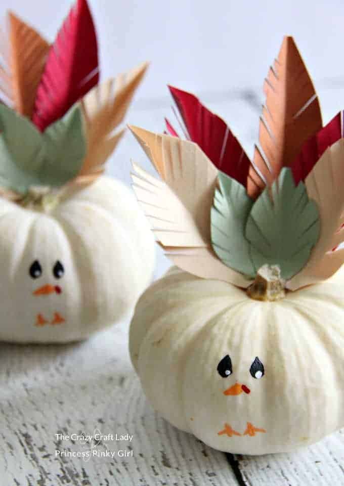 Make these Turkey mini pumpkins with the kids for a fun and easy Thanksgiving craft. Decorate mini pumpkins to look like turkeys – the perfect place holders for your Thanksgiving table!