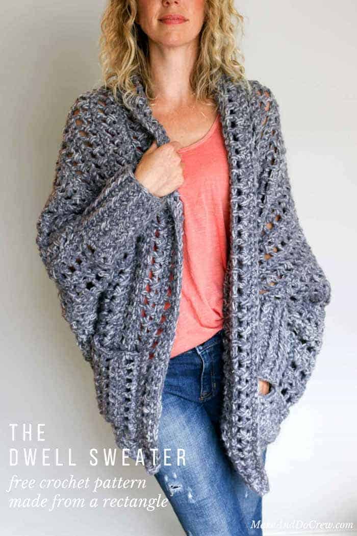 Chunky Crochet Sweater Pattern from Make and Do Crew | These are not your grandma's crochet ideas! These cool crochet patterns and handmade items are just plain fabulous! 