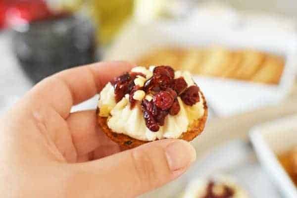 Easy Cranberry Ricotta Bites by Sizzling Eats and other easy Thanksgiving appetizers