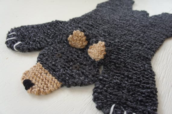 Knitted Crochet Bear Rug