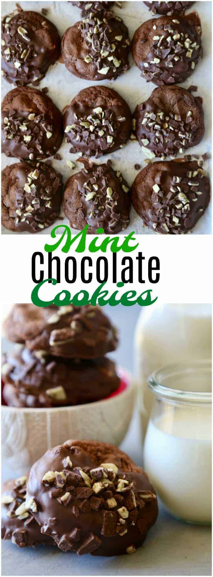 Mint Chocolate Cookies with double chocolate minty dough, cooked to a chewy crisp will be a new Christmas Cookie Favorite!