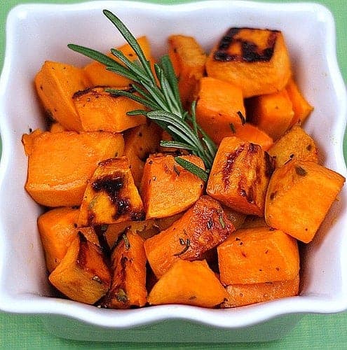 Roasted Sweet Potatoes with Fresh Rosemary by Two Peas in their Pod and other easy Thanksgiving side dishes 