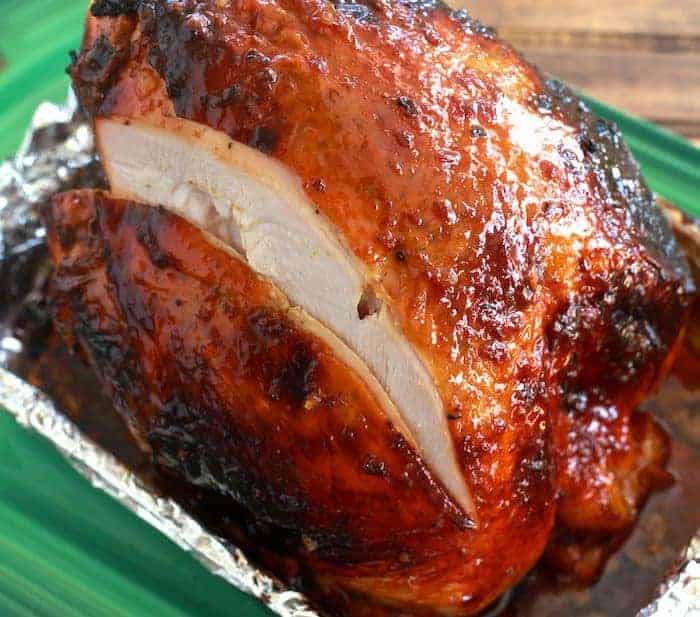 Spiced Apple Cider Glazed Turkey Breast by The Noshery and other easy Thanksgiving main dishes with a twist