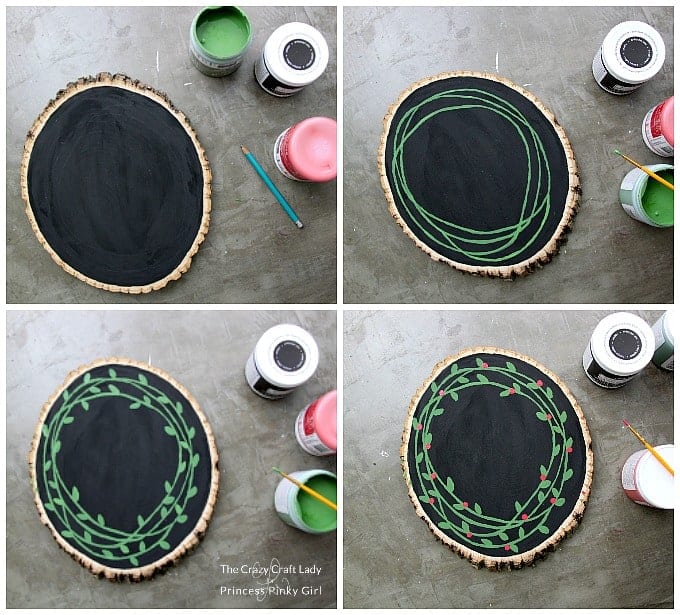 How to make a Wood Slice Painted Wreath - an easy Christmas DIY project