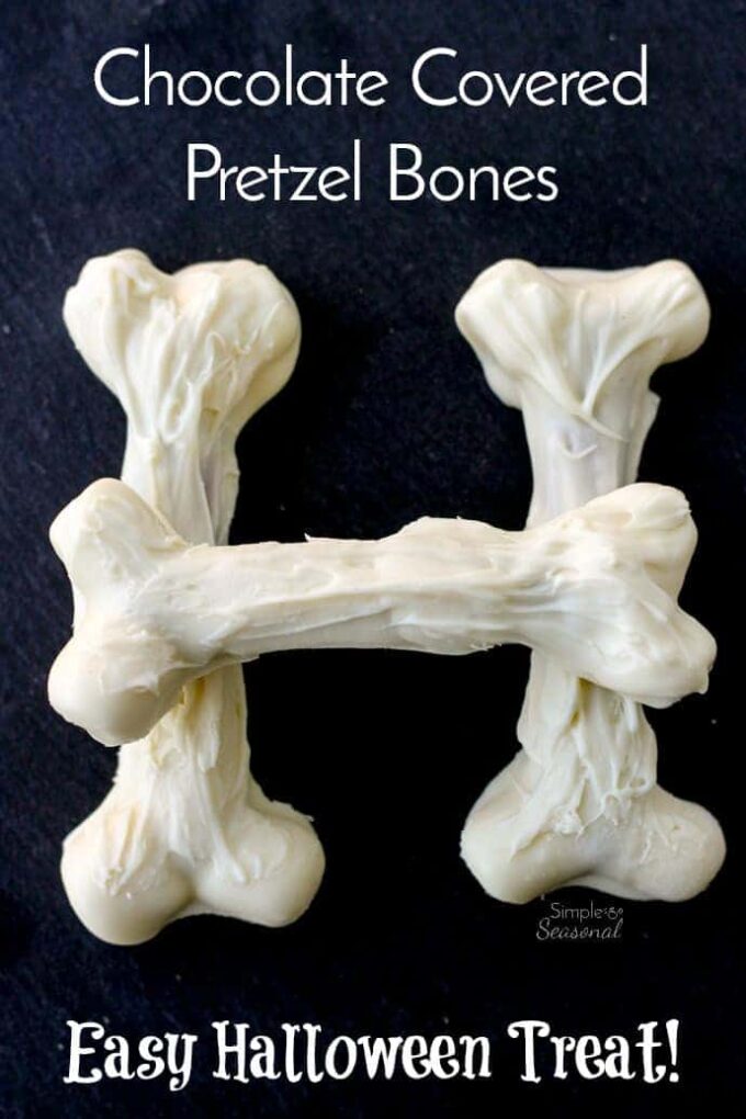 This easy Halloween treat is the perfect combination of salty and sweet! Make a batch of Easy Pretzel Bones for your Halloween party or even a Puppy-themed birthday party.