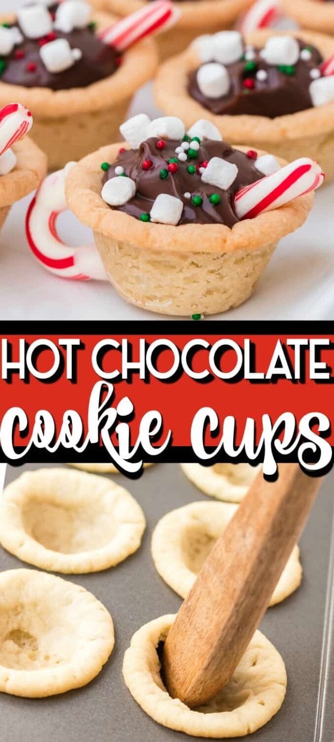 Hot Chocolate Cookie Cups pin