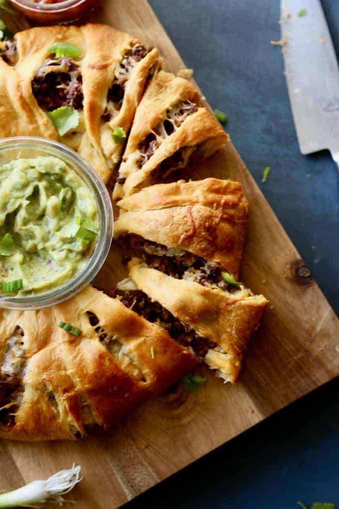 Our Beef Taco Ring makes a great recipe or dinner idea for a crowd. 