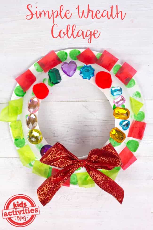 Simple Wreath Collage by Kids Activities Blog | The best ever kids Christmas Craft Ideas. So many fun ideas to get the kids involved in the holiday fun!