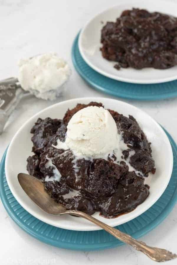 Slow Cooker Brownie Pudding by Crazy for Crust and other great 5 ingredients or less slow cooker recipes