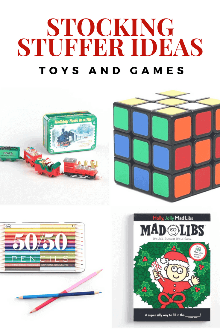 These ideas for small toys and game gifts make perfect stocking stuffers for kids - ideas for boys and ideas for girls! (don't forget stocking stuffers for teens and tweens too!!) 