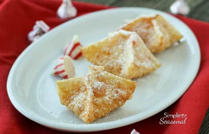Peppermint Wonton Kisses - perfect holiday dessert