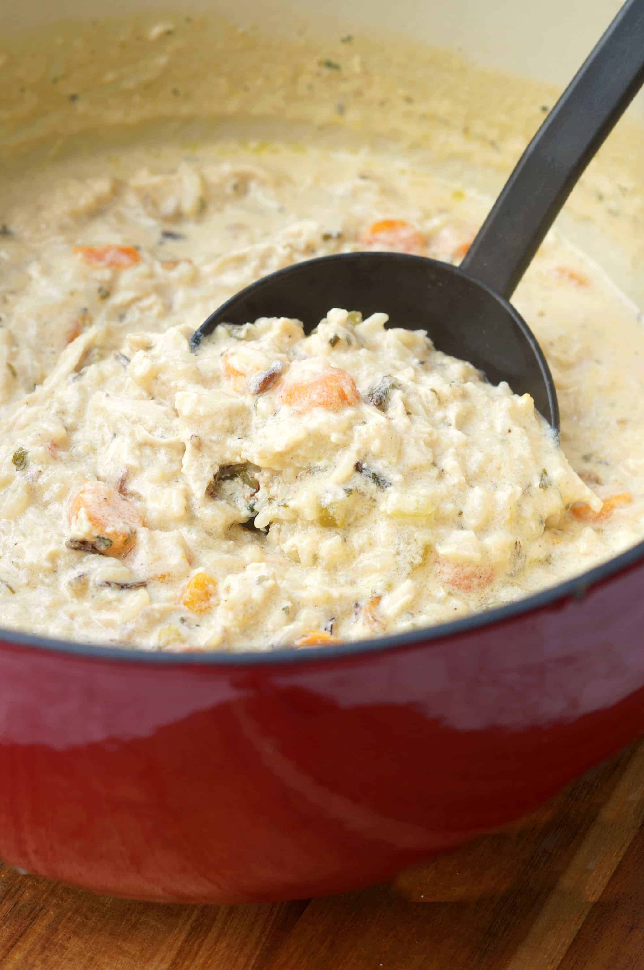 Use rotisserie chicken to make this easy Chicken Wild Rice Soup