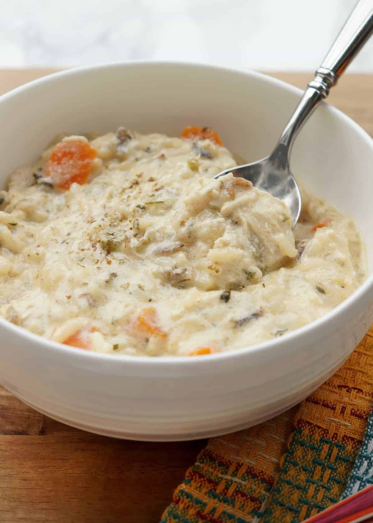 Soup is the perfect comfort food for winter! Chicken Wild Rice is one of our favorites