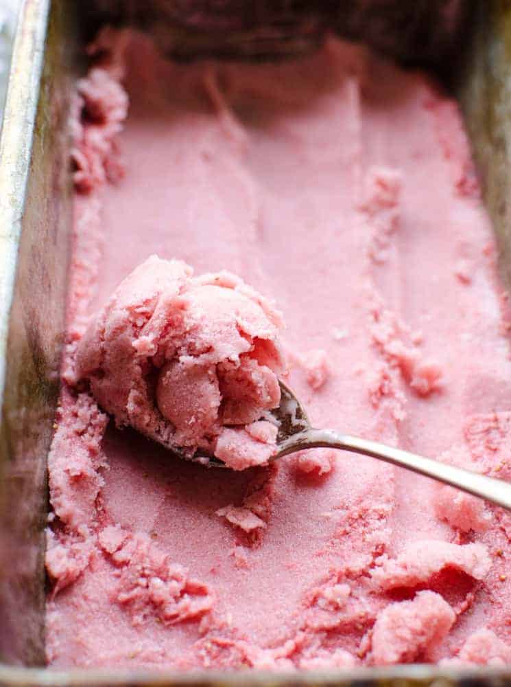 4 Ingredient Healthy Strawberry Frozen Yogurt by Bless This Mess | The best healthy recipe ideas that everyone will love! 