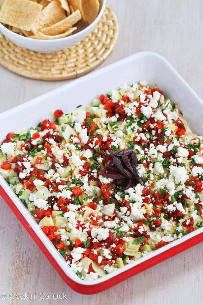 Healthy Mediterranean 7 Layer Dip by Cookin' Canuk | The best healthy recipe ideas that everyone will love! 