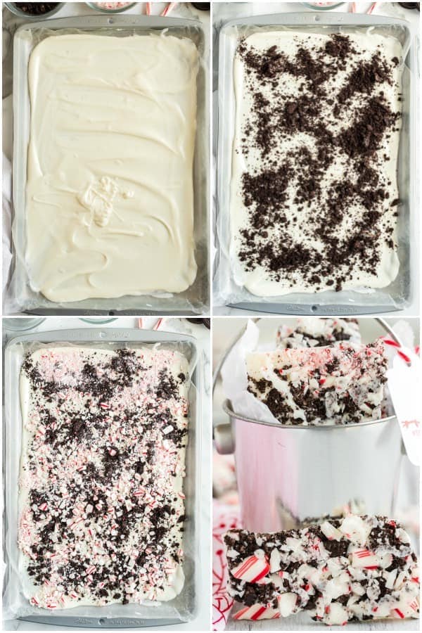 White Chocolate Oreo Peppermint Bark - Only 3 Ingredients & NO Baking!