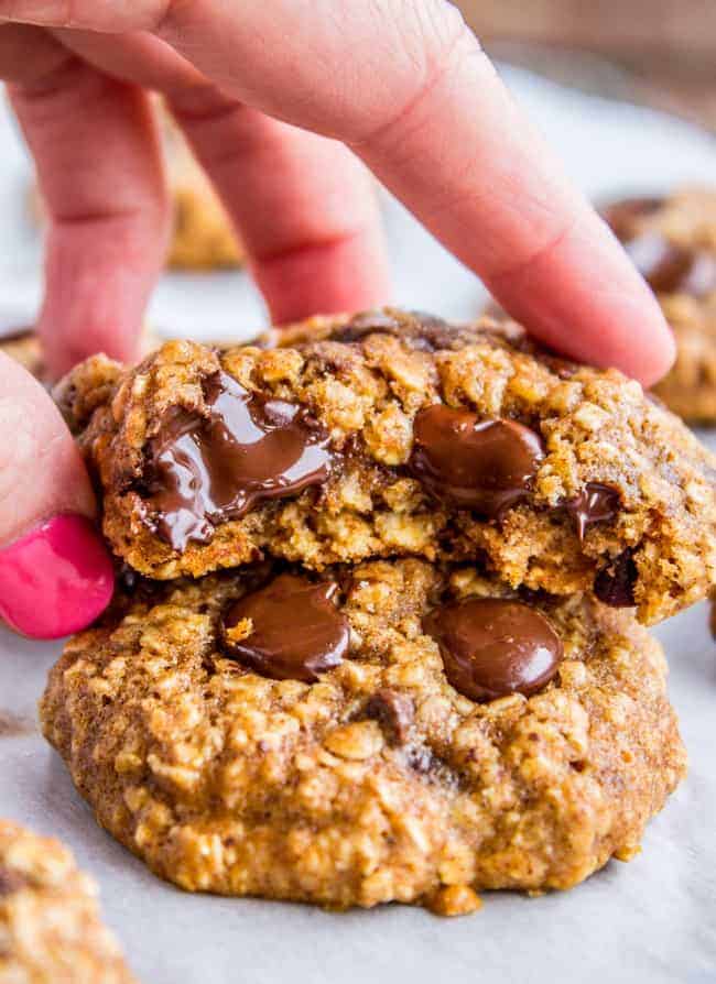 Skinny Oatmeal Chip Cookies by The Food Charlatan | The best healthy recipe ideas that everyone will love! 
