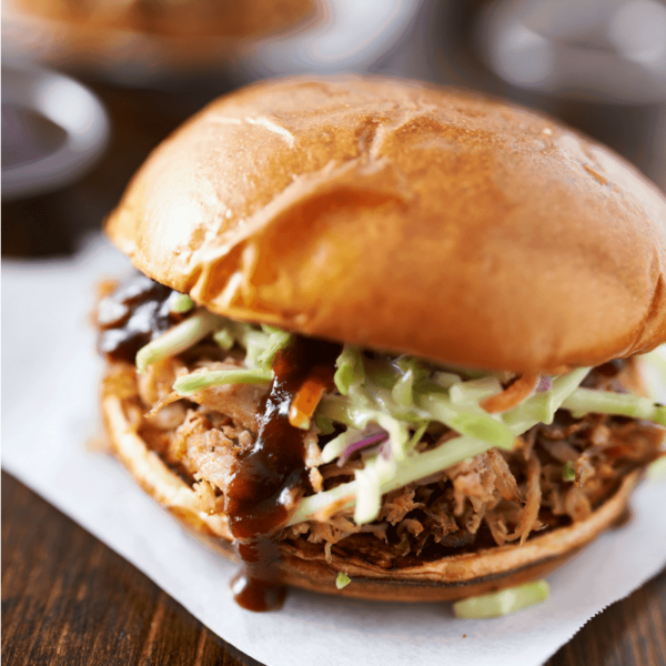 Slow cooker Dr Pepper Pulled Pork Sandwich Feature Image