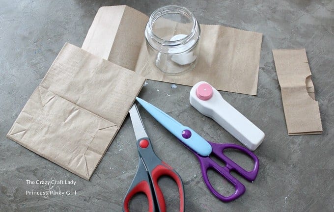 Supplies needed to make DIY Paper Bag Luminaries