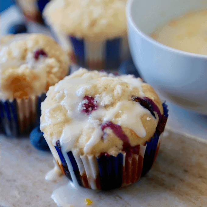 Lemon Blueberry Streusel Muffins