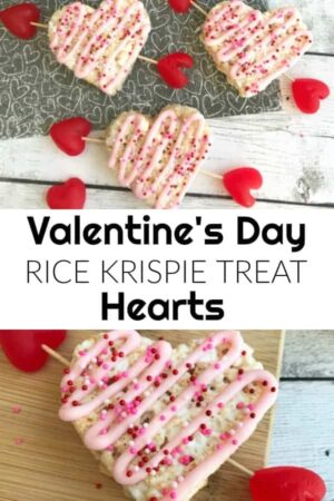 Valentine's Rice Krispie Treat Hearts - An Easy Valentine's Day Dessert!