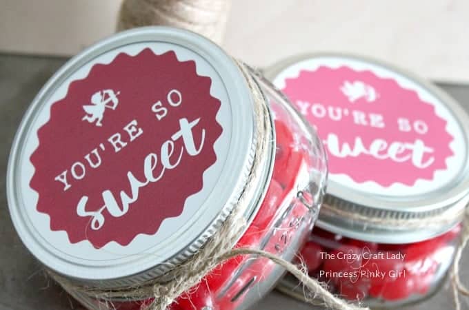 Printable Valentine Mason Jars Large Candy Hearts - All File Types - Mason  Jar Merchant