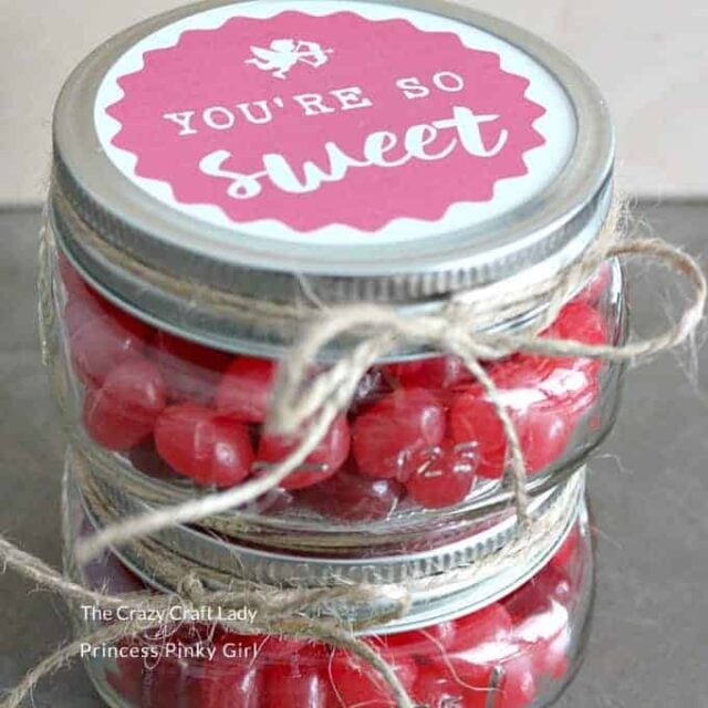 Valentine Candy Mason Jars - Princess Pinky Girl