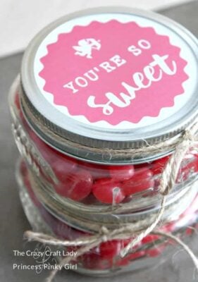 Valentine Candy Mason Jars - Princess Pinky Girl