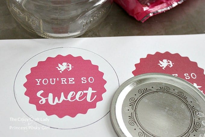 Printable Valentine Mason Jars Large Candy Hearts - All File Types - Mason  Jar Merchant