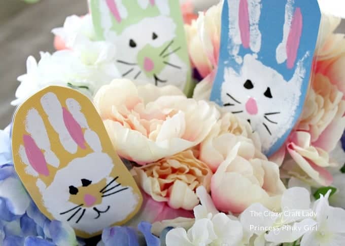 Close up of flowers and Easter decorations