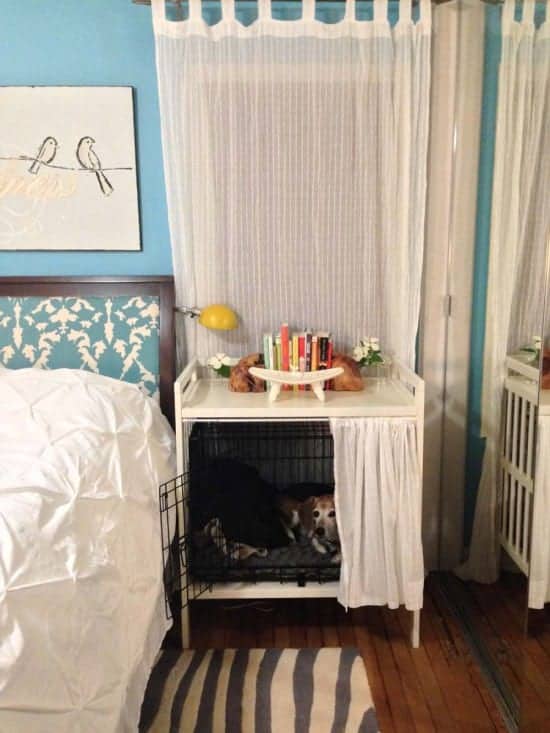 Dog Crate into a Bedside Table by Ikea Hackers