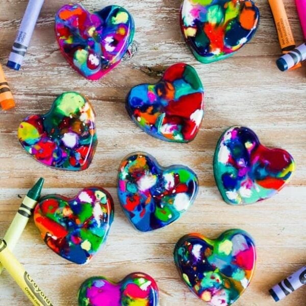 DIY Heart Shaped Crayons - Princess Pinky Girl