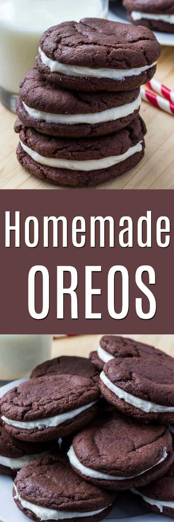 A Pinterest image for homemade Oreos