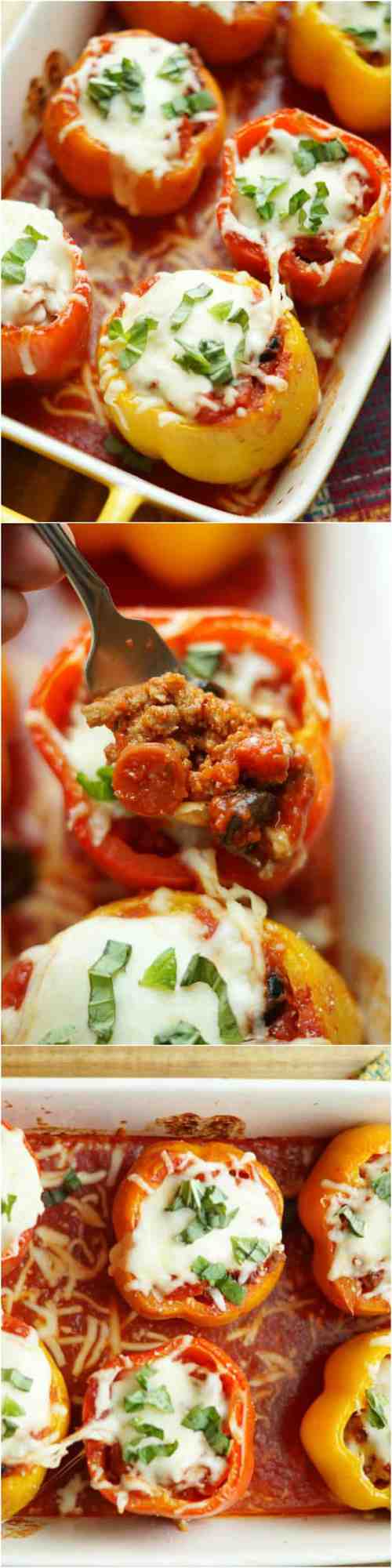 PIZZA STUFFED PEPPERS (and they are EASY to make)