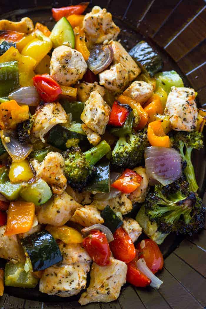 15 Minute Roasted Chicken and Veggies by Gimme Delicious | Delicious DASH Diet Recipes