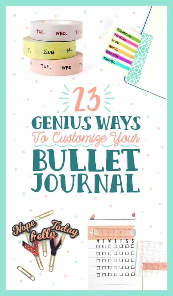 A Pinterest image on ways to customize your bullet journal