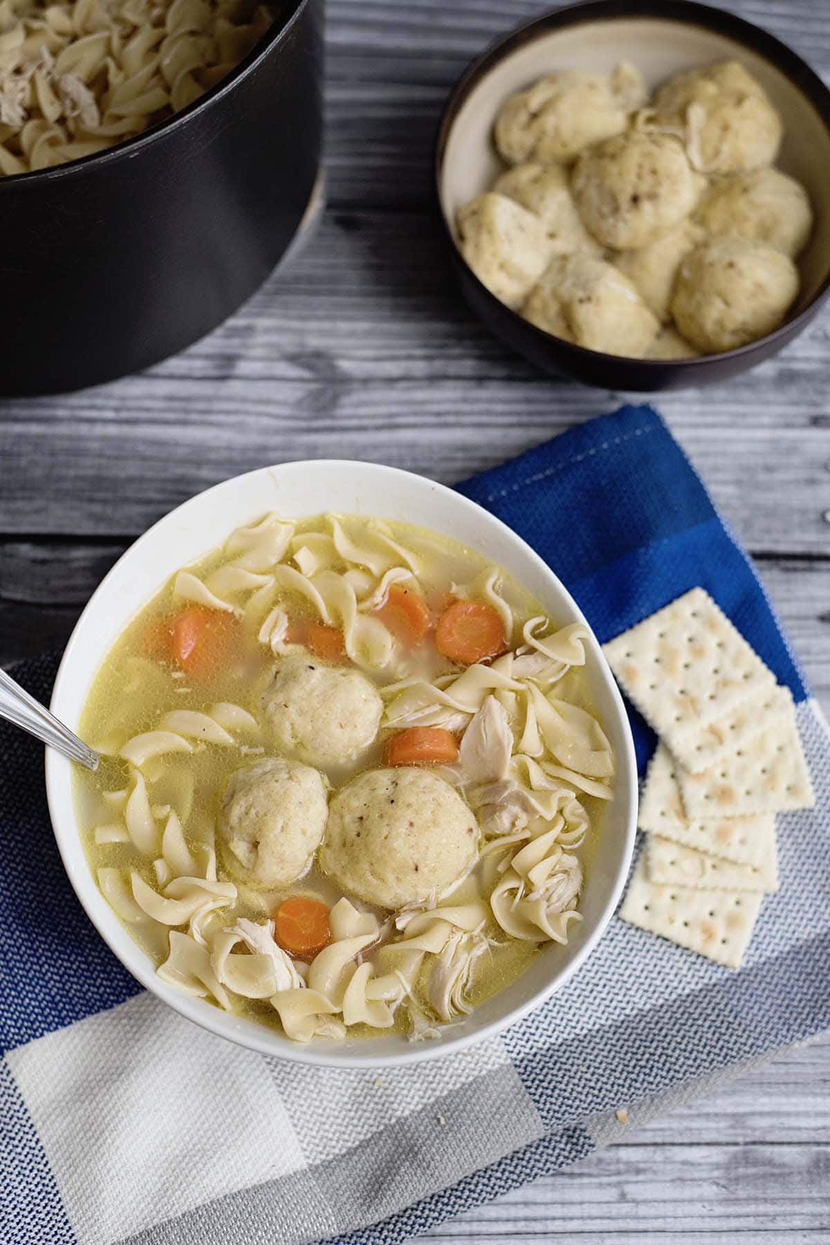 Chicken Soup Recipe served in a white bowl.