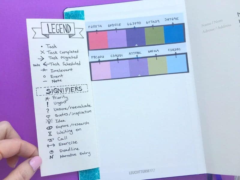 A close-up image of a bullet journal page
