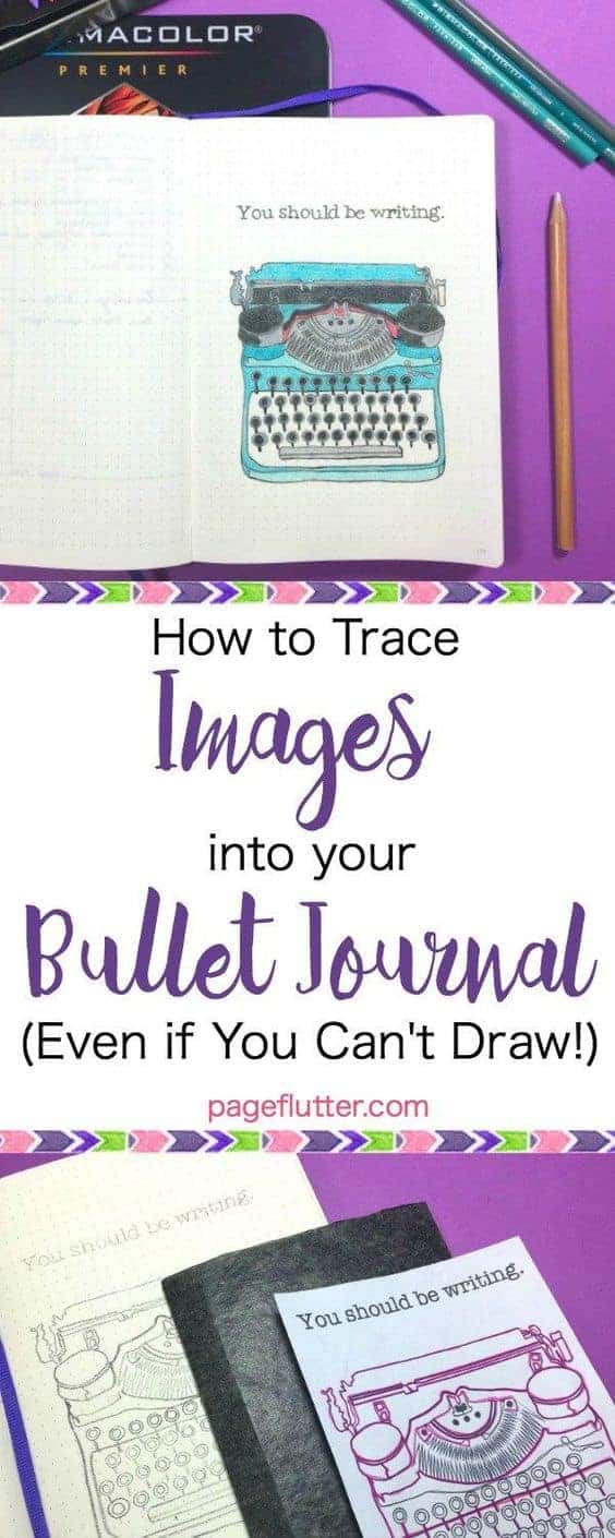 A Pinterest image on how to trace images into your bullet journal